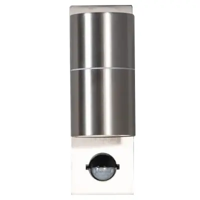 Read more on KSR KSR13114 | Luso II 35W GU10 IP44 Single Wall Light with PIR, Stainless Steel