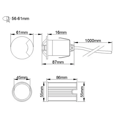 36902-2 KSR KSR1370 | Villas Mini 3W 3000K IP65 LED One Way Wall/Ground Light, Stainless Steel