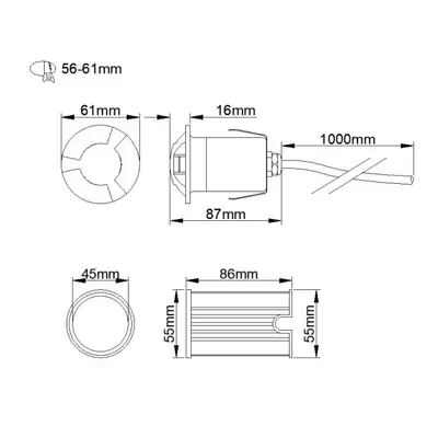 36903-2 KSR KSR1371 | Villas Mini 3W 3000K IP65 LED Two Way Wall/Ground Light, Stainless Steel