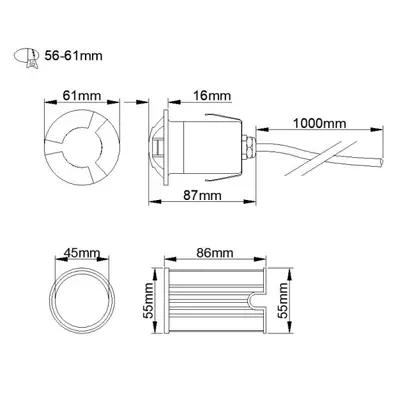 36904-2 KSR KSR1372 | Villas Mini 3W 3000K IP65 LED Three Way Wall/Ground Light, Stainless Steel