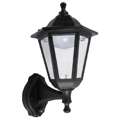 Read more on KSR KSR1517BLK | Bastia 8W 400lm 3000K IP44 LED 6 Sided Lantern with PIR, Black