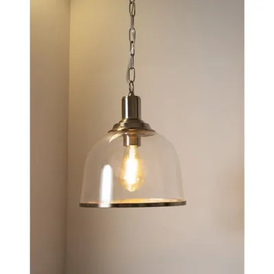 Read more on KSR KSR1661SC | E27 Pendant Light Fitting Vitoria Single Light Glass Pendant, Satin Chrome