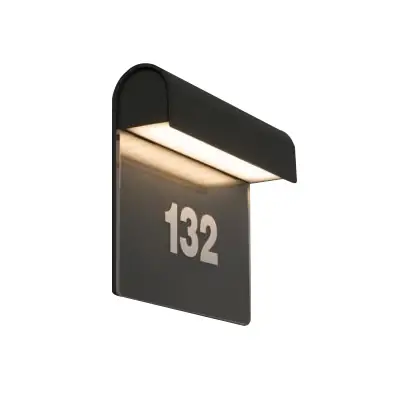 Read more on KSR KSR1901 | Mataro 8.5W 3000K 319lm IP54 LED Wall Light with Numbers, Anthracite