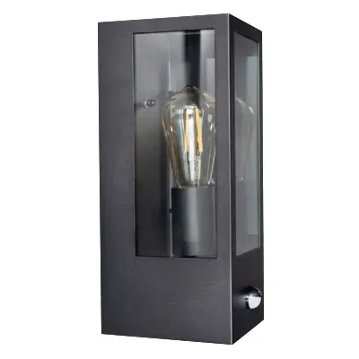 Read more on KSR KSR1932 | Barella 40W E27 IP44 Single Wall Light Lantern with PIR, Black