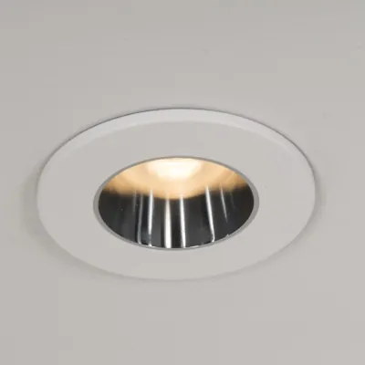 Read more on KSR KSRDL427 | Downlight Bezel Qr Pro IP20, White w/ Chrome Baffle
