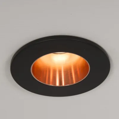 Read more on KSR KSRDL433 | Downlight Bezel Qr Pro IP20, Black w/ Rose Gold Baffle