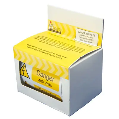 Read more on Industrial Signs IS28100R | Self Adhesive Danger 400 Volts Vinyl Label 75x25mm Roll of 250