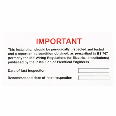 Read more on Industrial Signs IS5610SA | Self Adhesive Periodic Inspection and Testing Vinyl Label 130x60mm Pack of 10