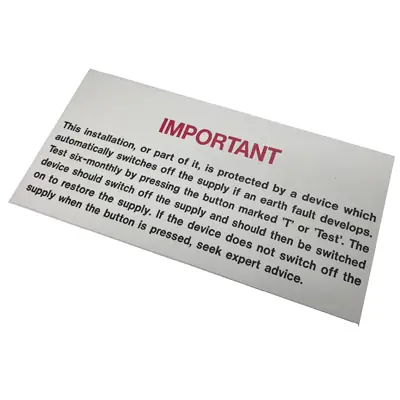 Read more on Industrial Signs IS5710SA | Self Adhesive RCD Test Vinyl Label 130x60mm Pack of 10