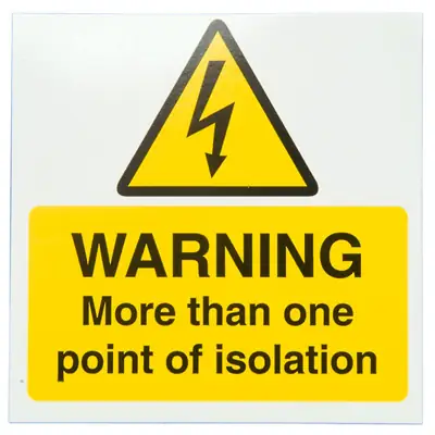 Read more on Industrial Signs IS6810SA | Self Adhesive Warning More Then One Point Of Isolation Vinyl Labels 75x75mm Pack of 10