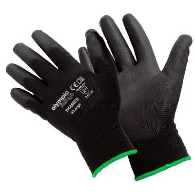 Read more on Olympic Fixings 251-400-105 | 'River' Thames General Purpose PU Coated Work Gloves Black, Large