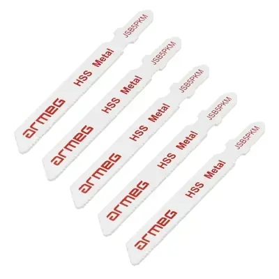 Read more on Armeg JSB5PKM | 1.2mm x 76mm 21TPI Metal HSS Jigsaw Blades, White (Pack of 5)