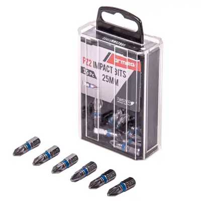 Read more on Armeg SDB25MMTTPZ2 | Tic-Tac PZ2 25mm Screwdriver Impact Bits (Pack of 15)