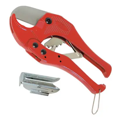 Read more on CK 430003 | 220mm 32mm Aluminium Ratchet Action PVC Conduit & Pipe Cutter