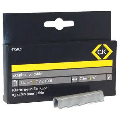 Read more on CK 495021 | 7.5x10mm Galvanised Half Round Staples (Pack of 1000)