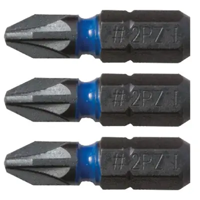 Read more on CK T4560PZ2D | 25mm PZ2 Blue Steel Impact Screwdriver Bit, Pack of 3
