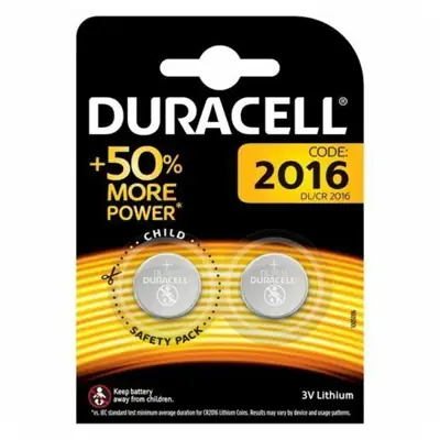 Read more on Duracell DL2016 CELL BATT | CR2016 3V Lithium Coin Cell Button Batteries, (Pack of 2)