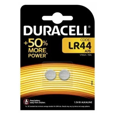 Read more on Duracell LR44 CELL PK2 | LR44 1.5V Alkaline Coin Cell Button Batteries (Pack of 2)