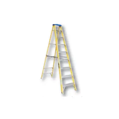 Read more on Green Brook LADF10 | Fibreglass Aluminium Industrial Electrician's 9 Step Ladder with Non-Slip