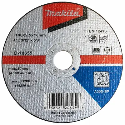 Read more on Makita D-18655 | 100mm Metal Flat Cutting Disc