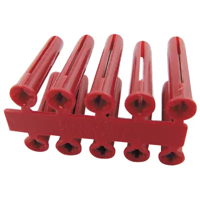 Read more on Olympic Fixings 050-070-015 | Red Plastic Wall Drill Plugs/Rawl Plugs, Pack of 100