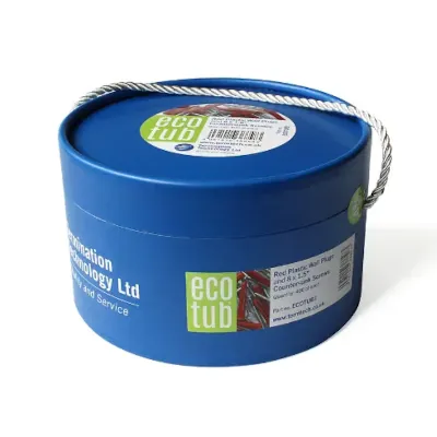 Read more on Termination Technology ECOTUB1 | Countersunk Screws M8x1.5in & Red Wall Plugs 5.5-6mm Trade Tub (400 Of Each)