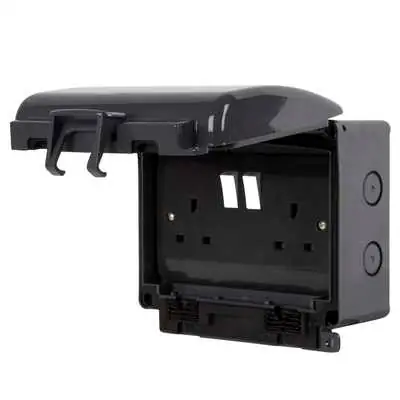 Read more on Click OA036AG | Aquip 13A IP66 2 Gang Weatherproof Switchsocket, Anthracite Grey Polycarbonate