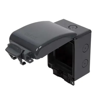 Read more on Click OA501AG | Aquip IP66 1 Gang Weatherproof Unfurnished Enclosure, Anthracite Grey Polycarbonate