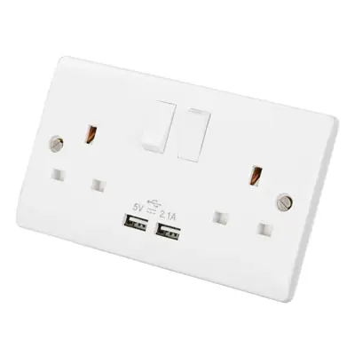 Read more on Click Scolmore CCA780 | Curva 13A 2 Gang Switched Socket with Twin USB Outlets