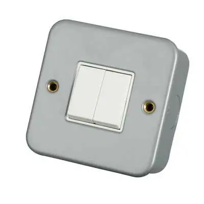 Read more on Click Scolmore CL012 | 10A 2 Gang 2 Way Light Switch Metal Clad