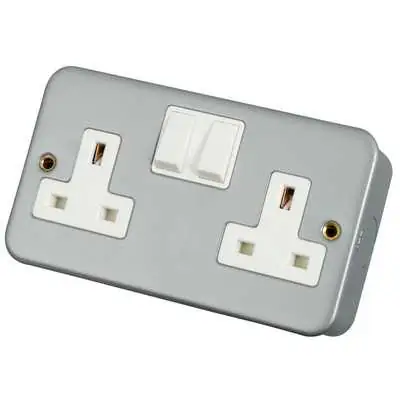 Read more on Click Scolmore CL036 | 13A 2 Gang Double Pole Switch Socket Metal Clad