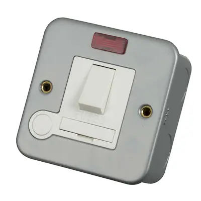Read more on Click Scolmore CL052 | 13A Double Pole Switched Fused Spur with Neon & Flex Outlet Metal Clad