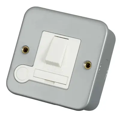 Read more on Click Scolmore CL053 | Essentials 13A 1 Gang Metal Clad Unswitched Fused Spur with Neon and Flex Outlet