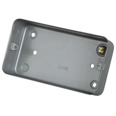Read more on Click Scolmore CL086 | 40mm 2 Gang Surface Mounting Box Metal Clad