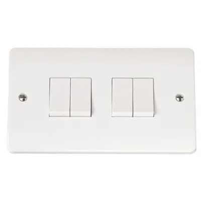 Read more on Click Scolmore CMA019 | Mode 10A 4 Gang 2 Way Light Switch, White