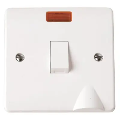 Read more on Click Scolmore CMA023 | Mode 20A Double Pole Light Switch with Neon and Flex Outlet, White