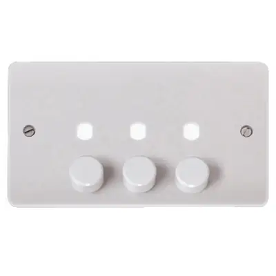 Read more on Click Scolmore CMA147PL | Mode 3 Gang Light Dimmer Plate, White