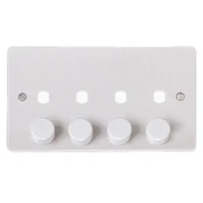 Read more on Click Scolmore CMA148PL | Mode 4 Gang Light Dimmer Plate, White