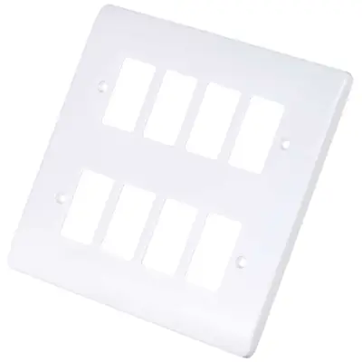Read more on Click Scolmore CMA20508 | Gridpro Mode 8 Gang Front Plate, White