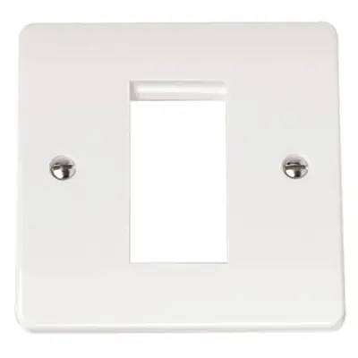 Read more on Click Scolmore CMA310 | Mode 1 Gang New Media Single Aperture Front Plate, White