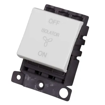 Read more on Click Scolmore MD020PW | Minigrid 10A Triple Pole Fan Isolation Switch Module, Polar White