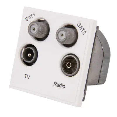 Read more on Click Scolmore MM440WH | New Media Quad TV, Radio, Sat 1 & 2 Shielded Euro Module, White