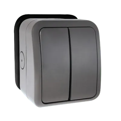 Read more on Click Scolmore OA412AGU | Weatherproof switch 10AX IP66 2 Gang 2 Way Anthracite Grey
