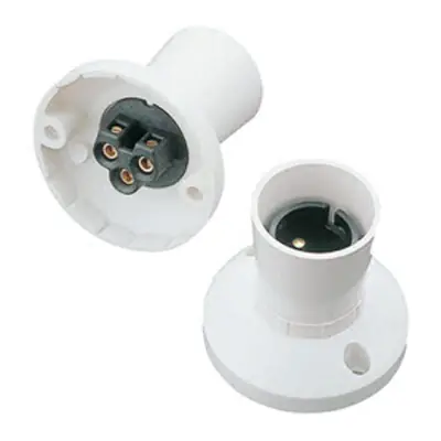 Read more on Click Scolmore PRC007 | T2 Rated Bayonet Cap Batten Lamp Holder with HO Skirt, White