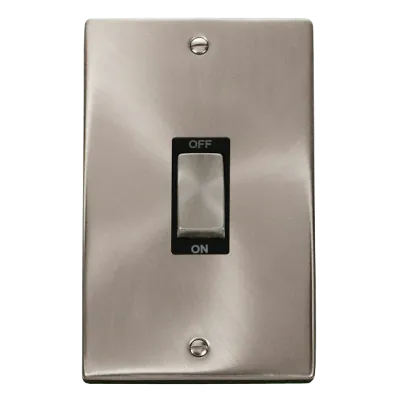 Read more on Click Scolmore VPSC502BK | Double Pole Switch 45A IP20 2 Gang Satin Chrome