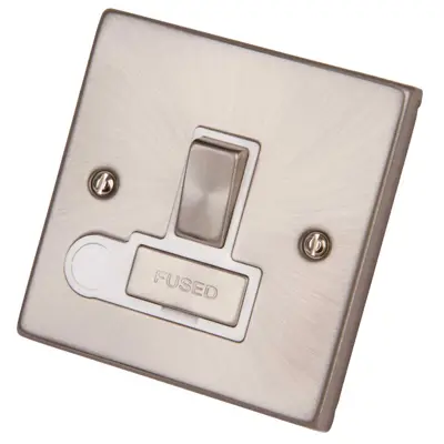 Read more on Click Scolmore VPSC551WH | Deco 13A Switched Fused Spur with Flex Outlet, Satin Chrome with White Insert