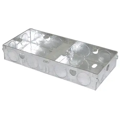 Read more on Green Brook DB25 | 25mm Dual Mounting Back Box with Knockouts, Galvanised Steel