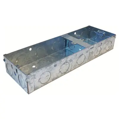 Read more on Green Brook DB3512 | 35mm Dual Mounting Back Box with Knockouts, Galvanised Steel