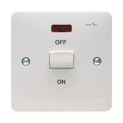 Read more on Hager WMDP50N | Sollysta 50A Double Pole DP 1 Gang Switch with Neon, White