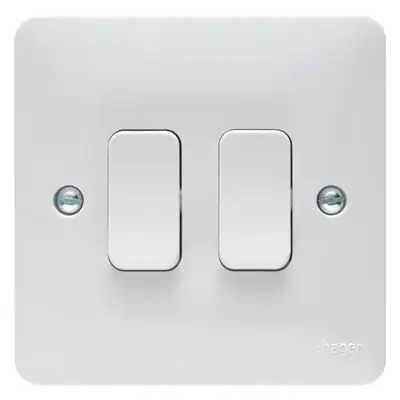 Read more on Hager WMPS22 | Sollysta 10A 2 Gang 2 Way Light Switch, White